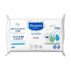 MUSTELA ORGANIC COTTON WIPES WITH WATER X60