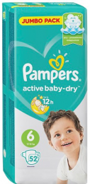 Pampers Active baby Jumbo 6 52pcs. (13-18kg.)