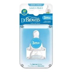 Dr. Brown's Level-2 Butulka üçün Silikon Əmzik Başlığı, 3+ ay, 2əd