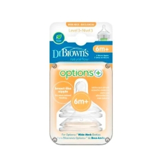 Dr. Brown's Options+ Level-3 Enliboğaz Silikon Əmzik 6+ ay, 2əd