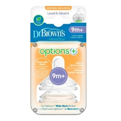 Dr. Brown's Options+ Level-4 Enliboğaz Silikon Əmzik 9+ ay, 2əd