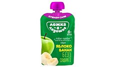 Ложка в Ладошке Uşaqlar üçün Alma və Banan Püresi  6+  (90 qr)