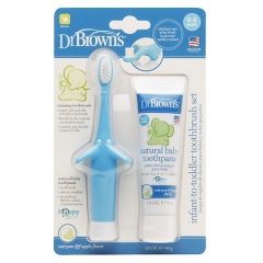 Dr. Brown's Infant-To-Toddler Toothbrush & Toothpaste Set, Blue