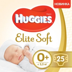 HUGGIES ELITE SOFT (0+) CONVY 25X8