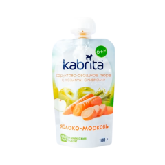Kabrita Meyvə Püresi Keçi Kremi Əsasında Alma Püresi Yerkökü ilə 100qr