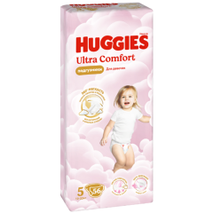 Huggies Ultra Comfort 5 Mega Qız Uşaqları üçün Bez 12-22 kq 56əd