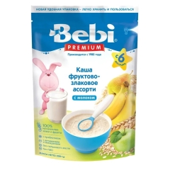 Bebi Uşaqlar üçün Südlü Meyvə və Taxıl Bitkiləri Assorti Sıyığı 6 ay+ (200 q)
