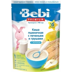 Bebi Premium Buğda Südlü Sıyığ Peçenye və Armud ilə 6 ay + (200 qr)