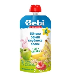 Bebi Alma ,Banan,Çiyələk Buğda Püresi 90qr , 6ay+
