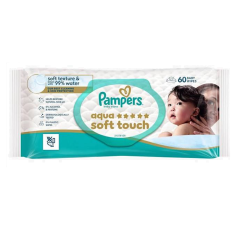 Pampers Aqua Soft Touch Nəm Salfetlər, 60 ədəd