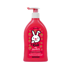 Sanosan Duş Geli və Şampun Çiyələk Ətirli  , 3+ yaş , 400ml