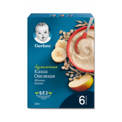 Gerber,Uşaqlar üçün Südsüz Yulaf Sıyığı Alma və Banan ilə  6ay+(180qr)