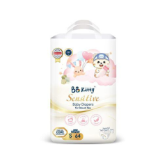 BB kitty Baby Sensitive Diapers S Uşaq Bezləri (4-8kq) 64 əd