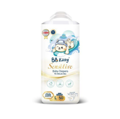 BB kitty Baby Sensitive Diapers L Uşaq bezləri (9-14kq) 50 əd