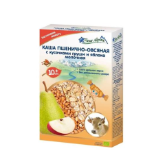 FleurAlpine Organic Südlü Armud,Alma Dilimleri ilə Buğda-Yulaf Sıyığı