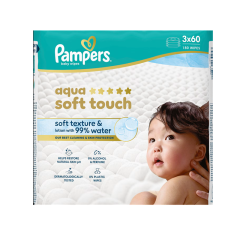 Pampers Aqua Soft Touch 3 lü Nəm Salfet