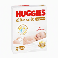Huggies Elite Soft 2 (4-6 kq) Bez , 82 ədəd