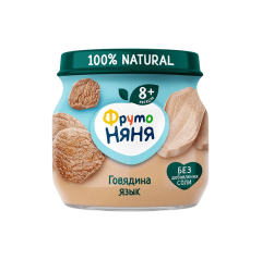 Frutonyanya Uşaqlar üçün Mal Əti və Mal Dili ilə Püre 8ay+ (80 qr)