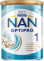 NAN® 1 Optipro Tozdan hazırlanmış körpələr üçün süd qarışığı, 800 qr